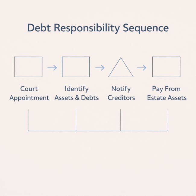 who is responsible for debts after death probate process