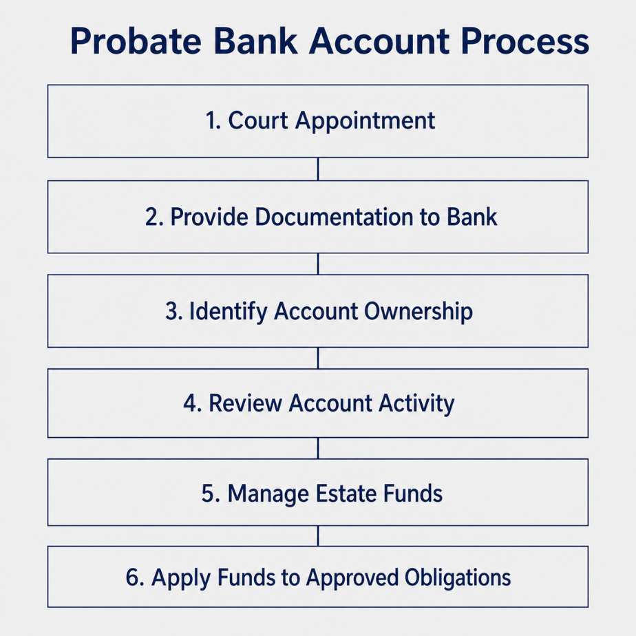 probate bank account process sequence