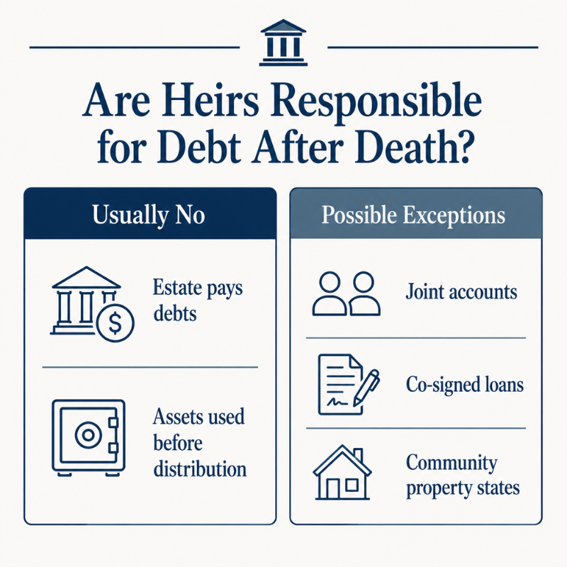 are heirs responsible for debt after death