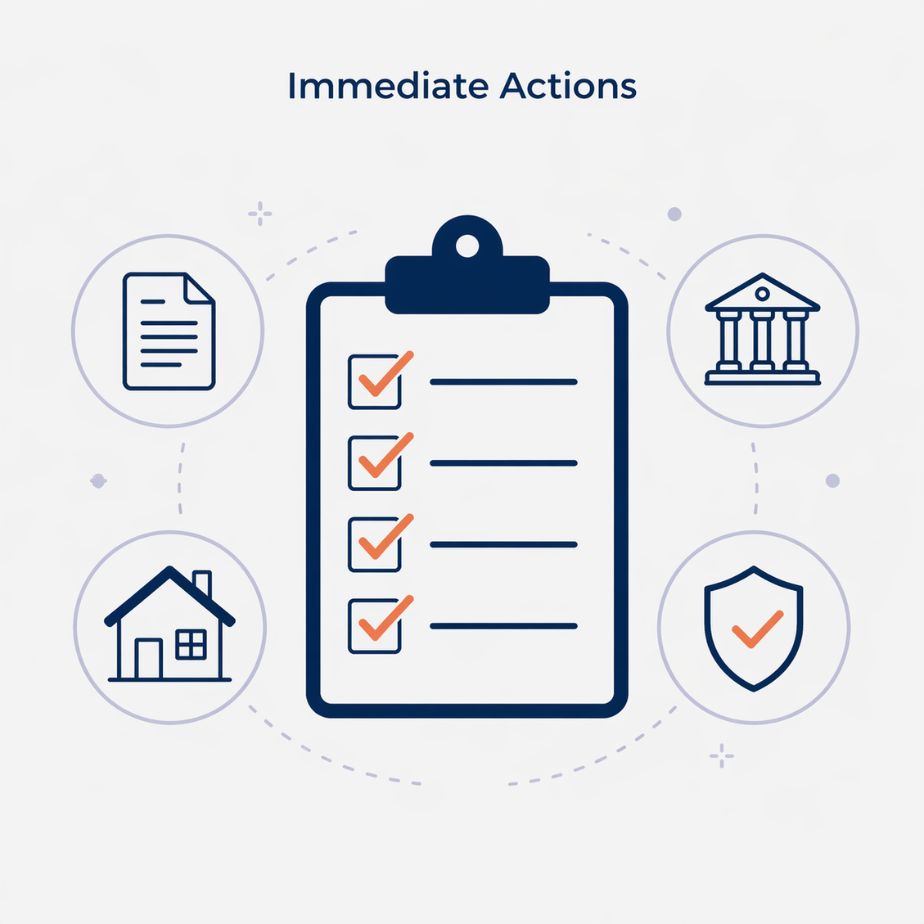 Immediate actions checklist after a loved one passes