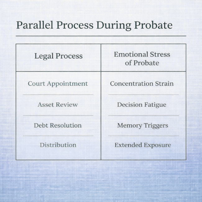 emotional stress of probate parallel process