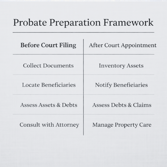 how to prepare for probate process framework
