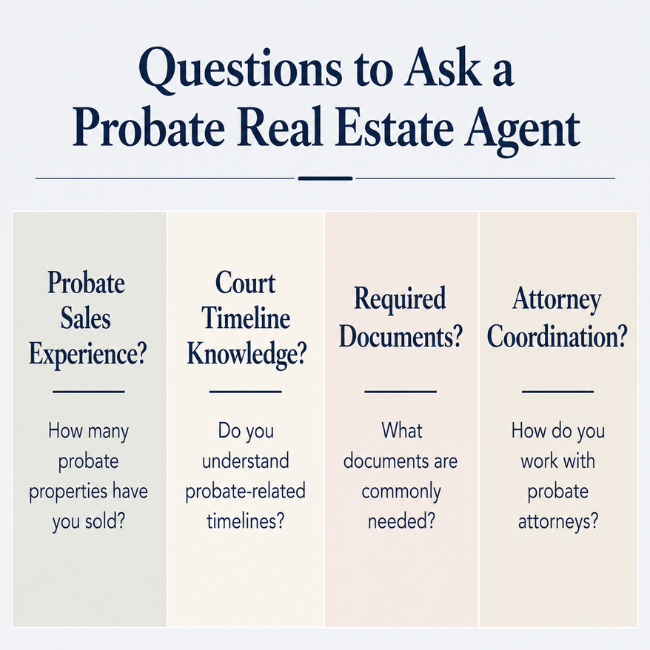 questions to ask a probate real estate agent